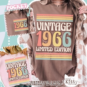 Vintage 1966 Limited Edition PNG | SVG | 1966 Birthday | 60th Birthday | Retro Birthday | Trendy Birthday | Sublimation | DTF