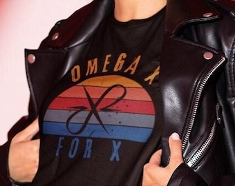 Omega X For X Retro Sunset koszulka unisex, Omega X koszulka, For X koszulka, Omega X fan koszulka, For X fandom koszulka, Omega X kpop koszulka, kpop prezent