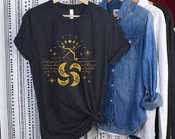 Celestial Zodiac signo Sagitario Personalidad Camisa, Sagitario Regalo Astrología Camisa Sagitario Cumpleaños Sagitario Chica Zodiac Camiseta