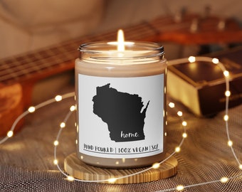 Wisconsin Candle | State Candle | Travel Gift | Homesick Gift | Care Package Gift | Moving Gift | State Gift | Soy Candle | Vegan Gift