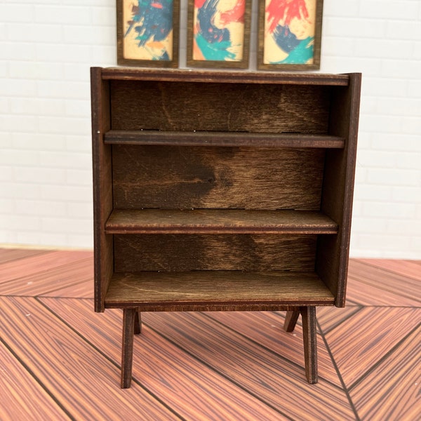 1:12 Scale Midcentury Modern Bookshelf Miniature