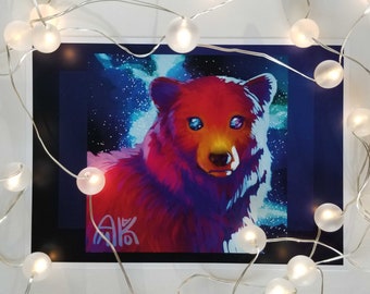 Impresión del arte del oso espacial - 5 x 7