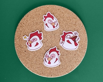 Paquete de pegatinas de vinilo mate de pollo lindo