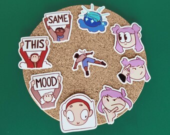 Paquete de pegatinas lindas de vinilo mate Meme