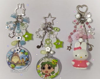 Misheka keychains 3 // handmade beaded aesthetic kawaii stainless steel jewelry bagcharms keychains cute pastel colors deco