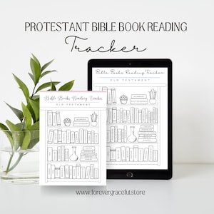 PROTESTANT Bible Bookshelf Reading Tracker Printable Template