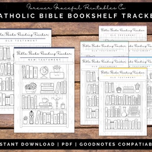 CATHOLIC Bible Bookshelf Tracker Printable Template