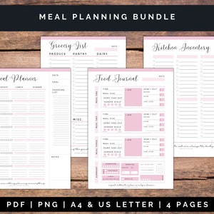 Weekly Meal Planning & Tracker Bundle