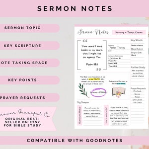 Sermon Notes Printable Template. image 3