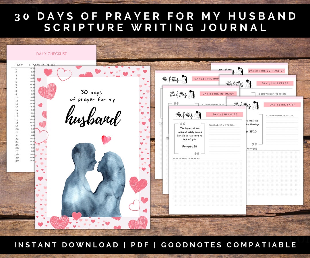 30 Days Of Praying For My Husband Scripture Writing Journal Etsy 30 days of praying for my husband scripture writing journal etsy
