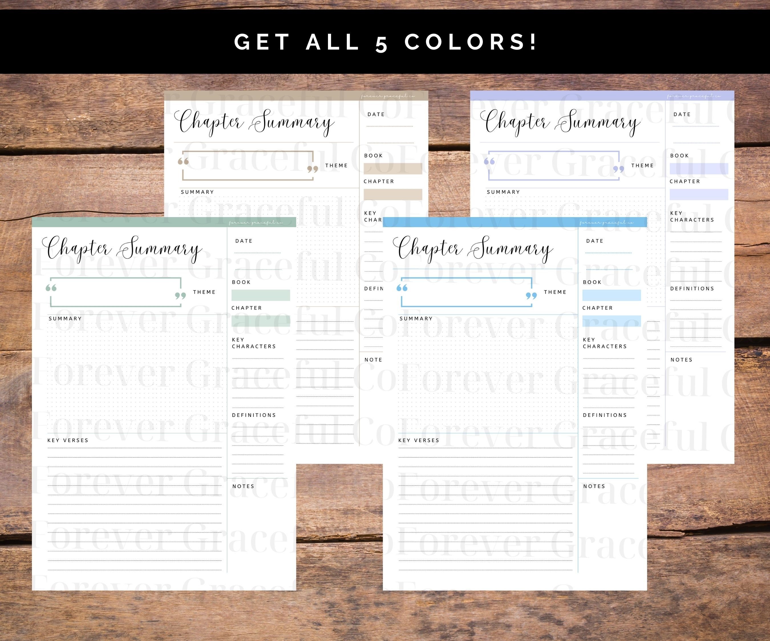 Bible Chapter Summary Printable Template - Etsy UK