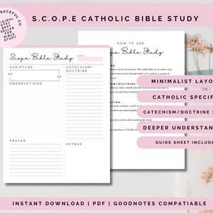 SCOPE Catholic Bible Study Printable Template.