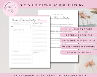 SCOPE Catholic Bible Study Printable Template.