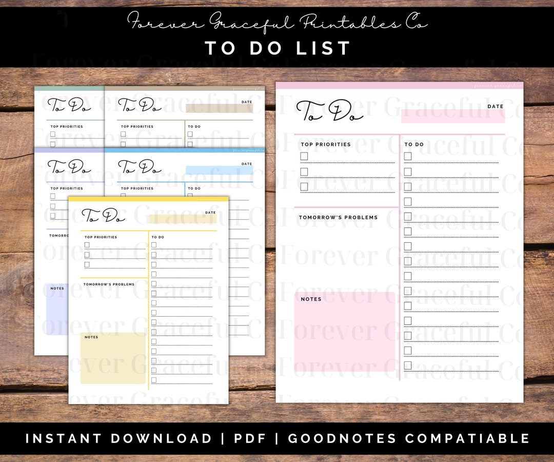 To Do List Printable Template Etsy