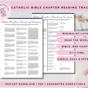 CATHOLIC Bible Chapter Tracker Printable Template