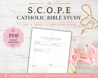 SCOPE Catholic Bible Study Printable Template.