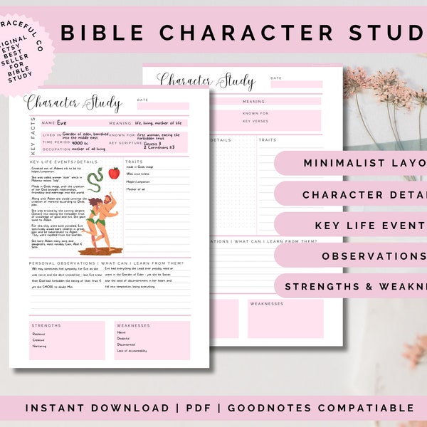 Biblical Character Study Printable