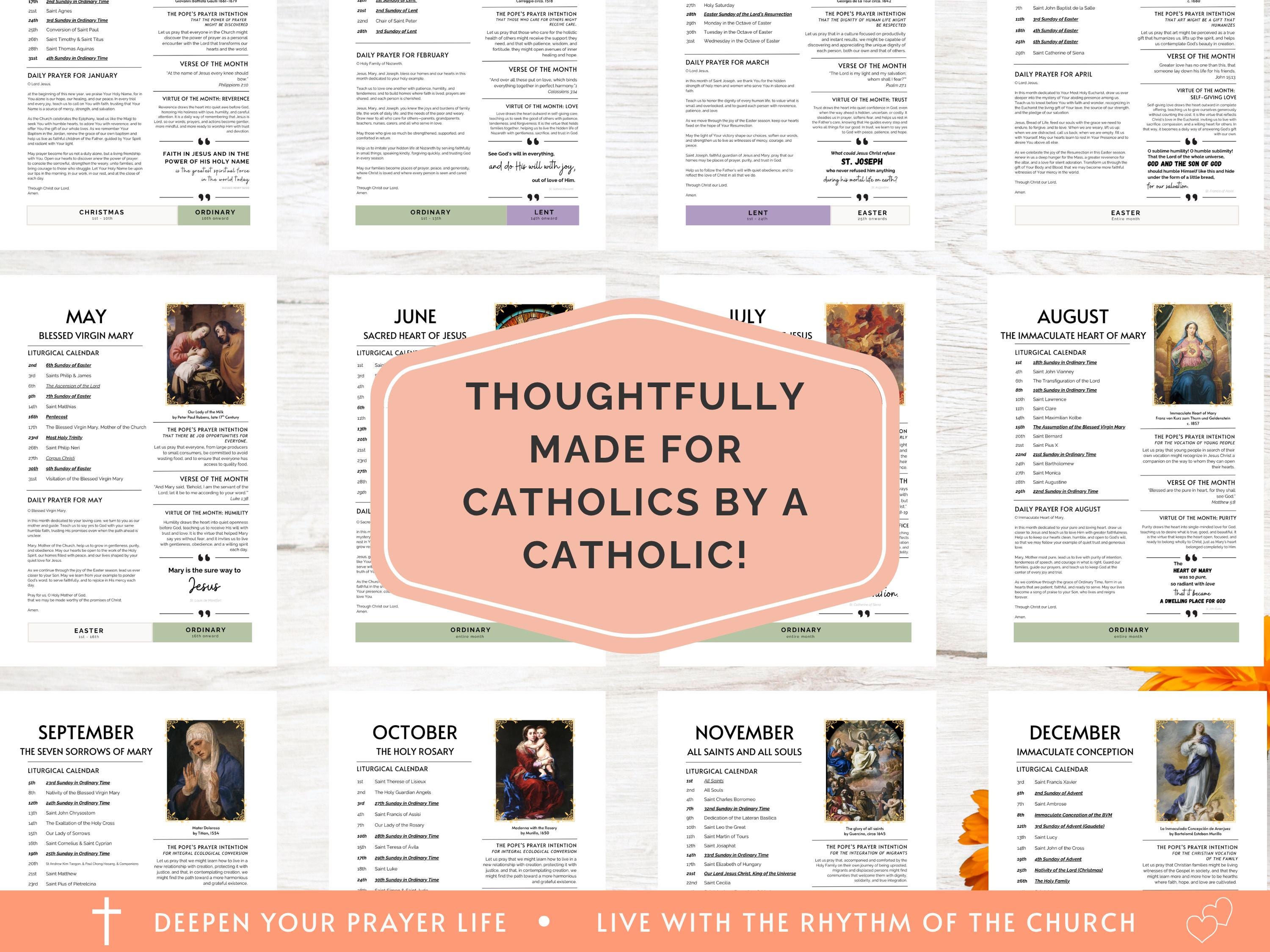 2027 Catholic Liturgical Calendar Sheets FULL YEAR - Etsy