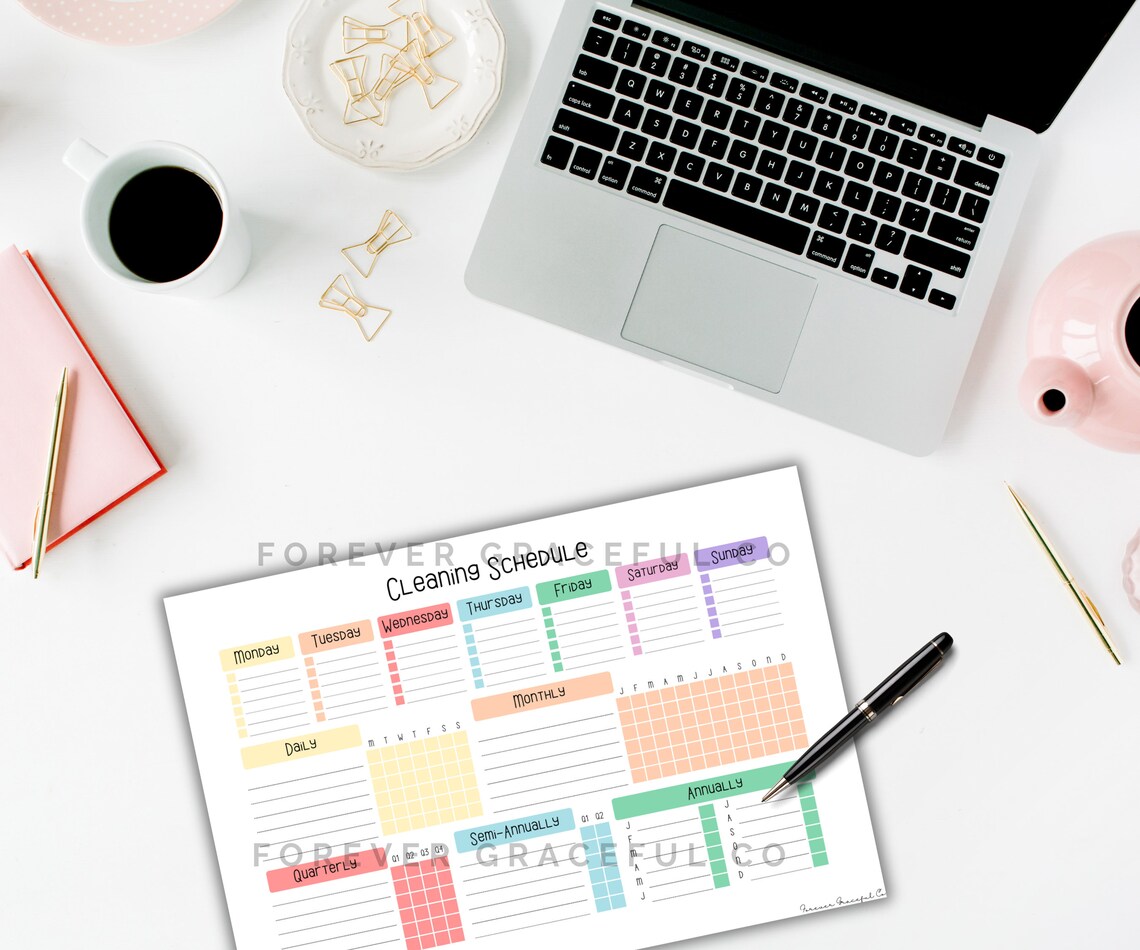 Editable Cleaning Schedule Printable Template - Etsy Canada