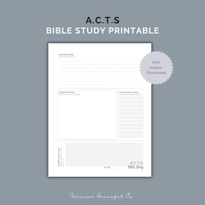 ACTS Bible Study Printable Template