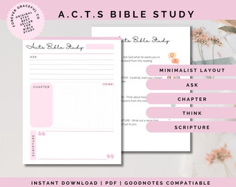 ACTS Bible Study Printable Template