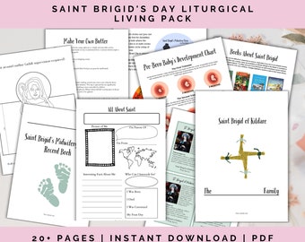 Saint Brigid of Kildare Liturgical Living Pack - Interactive and Educational Resources for Catholic Families