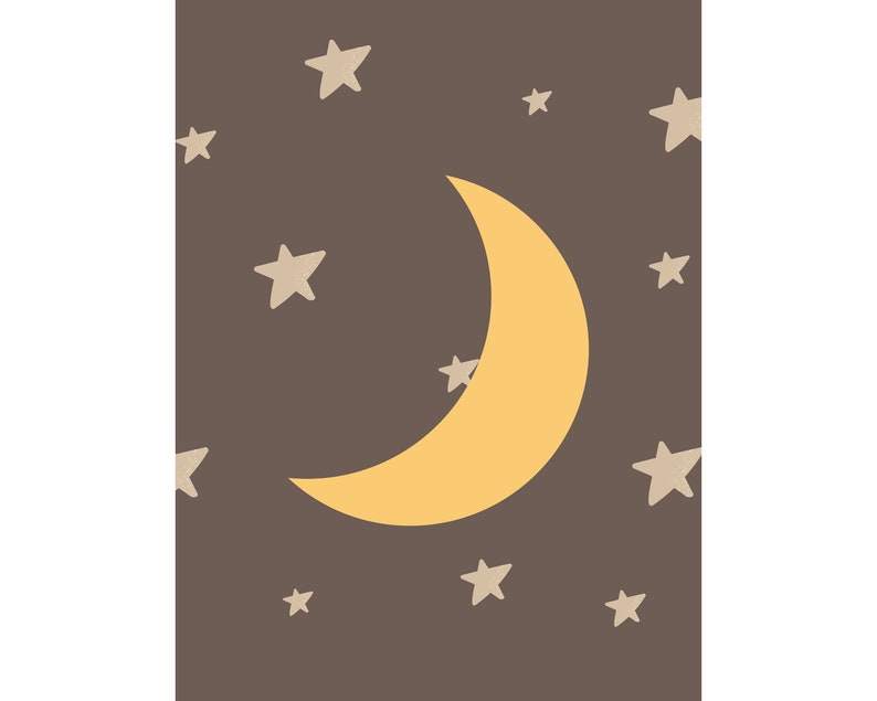 Sun and Moon Nursery Wall Art Printable Set of 2 Sun and Moon Etsy