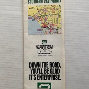 Vintage Strassenkarte von Süd-Kalifornien 1993