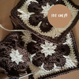 African Flower Granny Square PDF Pattern, Flower Granny Square, Easy to Follow Crochet Pattern with Pictures, Crochet Pattern for Beginners