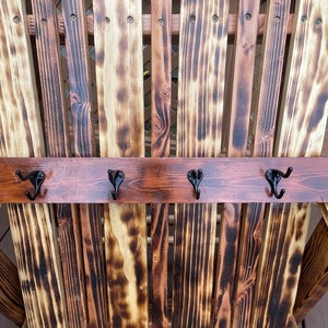 Rustic, Farmhouse, Burnt Wooden wall hanging Coat Rack for home and living