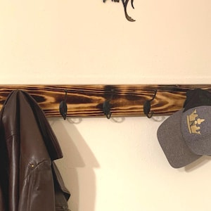 Rustic, Farmhouse, Burnt Wooden wall hanging Coat Rack for home and living