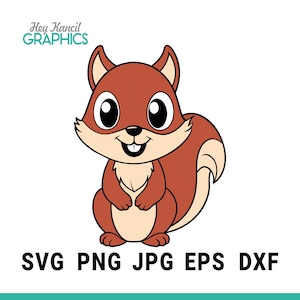 Svg écureuil, écureuil mignon svg, png écureuil, clipart écureuil, animal svg, fichiers svg pour cricut