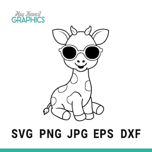 Giraffe met bril SVG, Baby giraffe SVG, Cute Giraffe PNG, Giraffe svg, Cut-bestand voor cricut