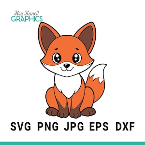 Renard SVG, bébé renard SVG, renard mignon svg, svg animaux de la forêt, silhouette de renard, fichiers svg pour cricut