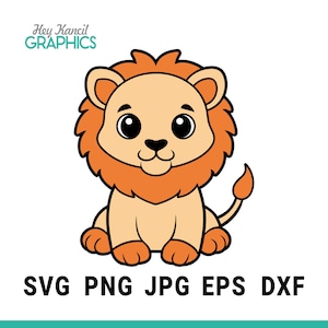 Baby Lion Svg, Baby Lion Cut File, Cute baby lion svg, Cute Lion Svg, lion svg, Svg Files for Cricut, Digital Download