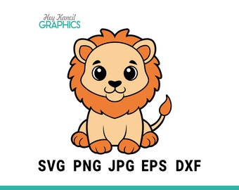 Baby Lion Svg, Baby Lion Cut File, Cute baby lion svg, Cute Lion Svg, lion svg, Svg Files for Cricut, Digital Download