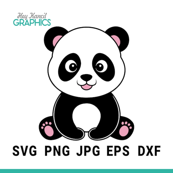 Svg bébé panda, panda svg, svg panda mignon, svg ours panda, clipart panda, fichiers svg pour cricut