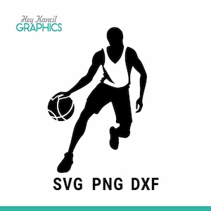 Giocatore di basket in formato SVG, camicia da basket in formato SVG, basket dxf, design di basket, sport in formato SVG, file SVG per Cricut