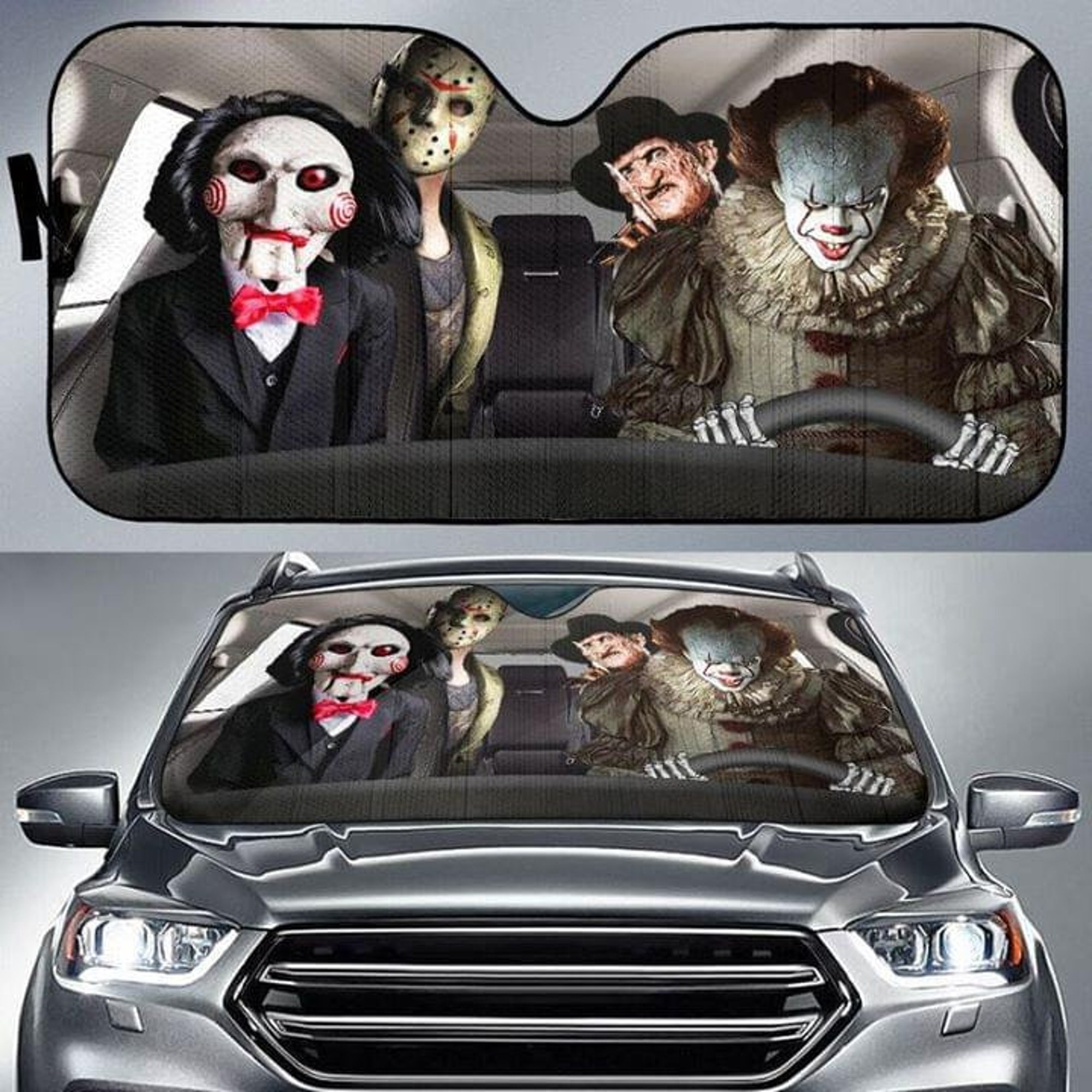 Discover Horror Team Windshield Car Sun Shade