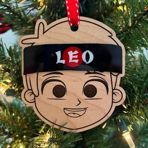 Ninja Engraved Ornament, Kids Ornament, Ninja Ornament, Custom Laser Cut Ornament, Kids Stocking Stuffer, Holiday Gift, Wilkewarehouse
