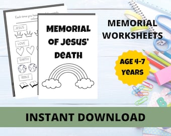 Hojas de actividades imprimibles para niños conmemorativos de JW 2026 (4-7 años) (Descarga instantánea)