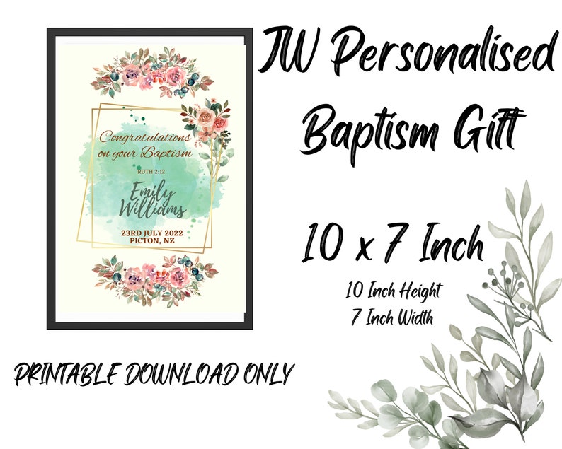 Jehovah's Witness Baptism Gift, Personalised Baptism Gift, JW