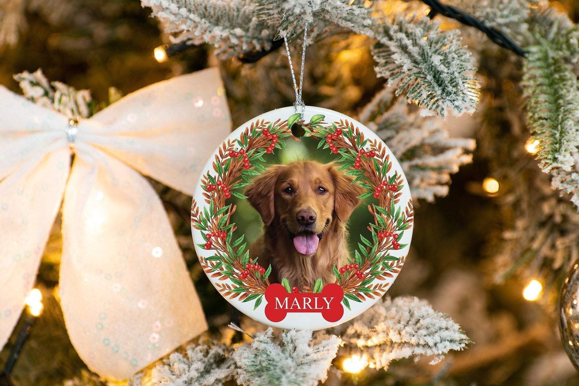 Personalized Pet Ornament With Name, Custom Dog Christmas Ornament sold by  Guilherme Pereira, SKU 38570089