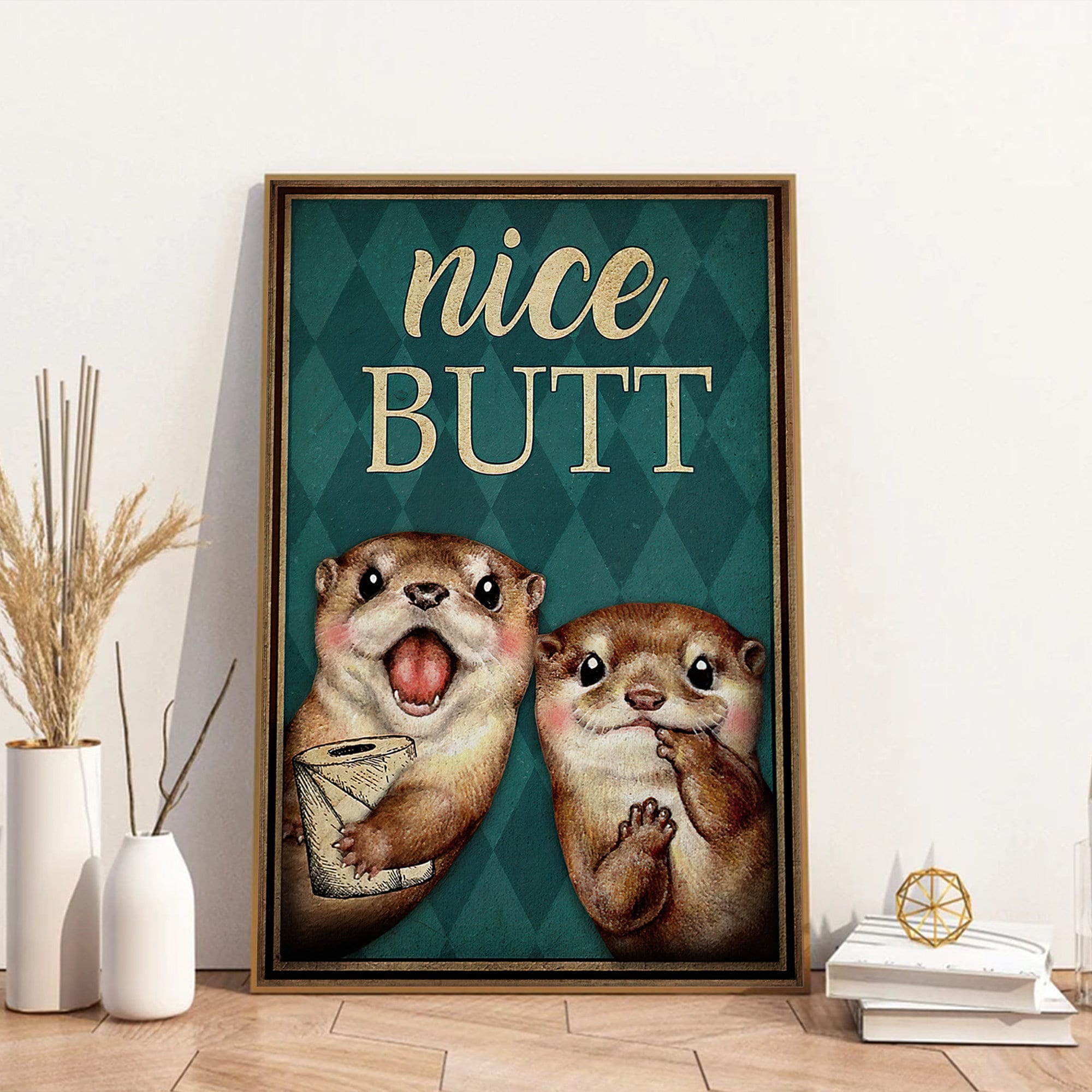 Discover Otter Nice Butt Poster, Cute Otter Art Print, Otter Bathroom Funny Wall Decor, Gift For Otter Lovers, No Frame