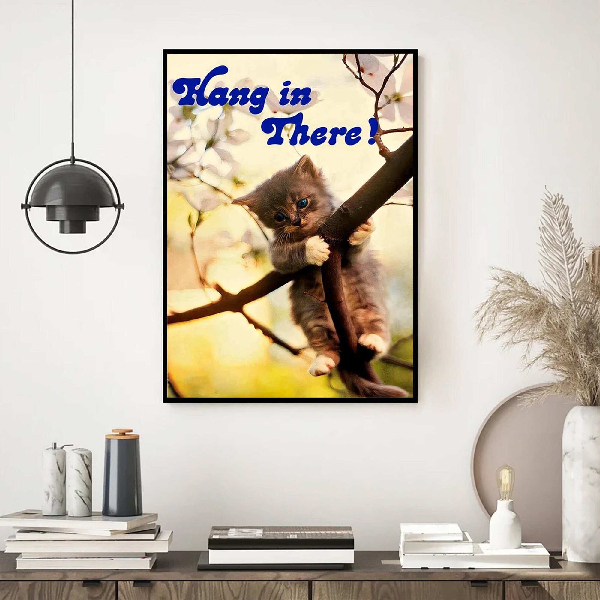 Hang in There Cat Poster Little Kitten Hang in There Cat Etsy