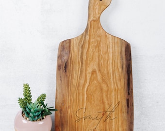 Personalized Cursive Name Wood Serving Board, Monogram Wedding Gift, New Homeowner Gift, Thoughtful Gifts for Friends, Charcuterie Board