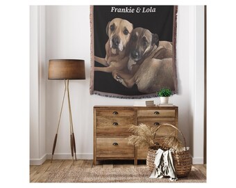 Custom Dog Photo Woven Throw, 50in x 60in, Personalized Pet Blanket, Pet Throw Blanket, Dog Lover Gift, Pet Owner Gift