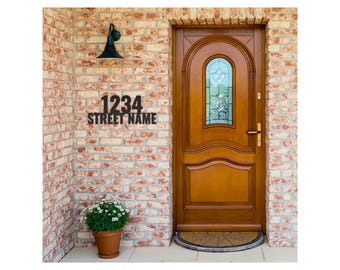 Metal House Number and Street Name Die-Cut Sign, Modern Metal House Numbers, Personalized Street Name Sign, New Homeowner Gift, Wedding Gift
