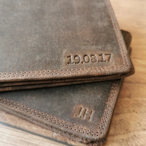 Personalised Real Leather Rustic Men's Wallet, Handmade Vintage Hunter Leather, Personalized Initials Embossed