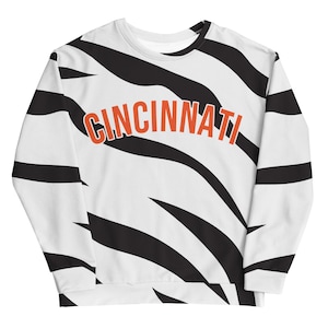 Felpa unisex a righe tigrate bianche